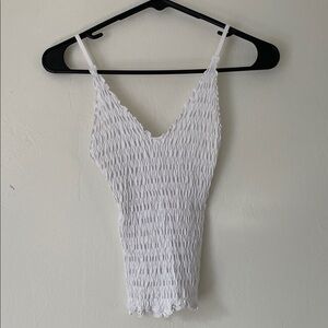 Free People White Textured Camisole